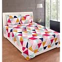 WELLNEST Microfiber Supersoft Cotton Double Bedsheet Set, 90 x 100 Inches, Multicolor White Check- Set of 1 Bedsheet with 2 Pillow Covers