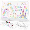 WELLOKB LED Drawing Board for Kids, 13.8''×10'' Acrylic Dry Erase Board