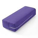 Wellsin Rectangular Yoga Bolster - Meditation Pillow with Washable Suede Cover, 27"X10" X5.5"