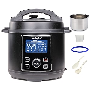 wellspire instant pot with 304 stainless steel inner pot pressure cook saut steam and more now with customised indian recipies 6 litres silver v2