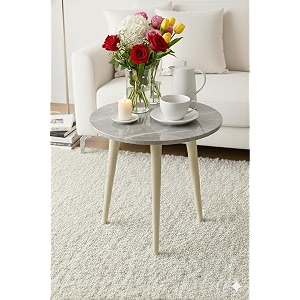 shoppee engineered wood side latest round design modern home decor coffee tea end table for living room bedroom grey