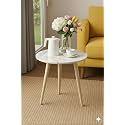Shoppee Side Table Modern Home Decor Coffee Tea End Table for Living Room, Bedroom and Balcony with Round Design (White)(Engineered Wood)