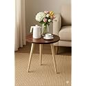 Shoppee Side Table Modern Home Decor Coffee Tea End Table for Living Room, Bedroom and Balcony with Latest Round Design (Brown)