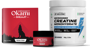 wellversed okami shilajit resin 20g  creatine 100g unflavoured