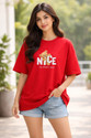 Wellvery Women Printed Round Neck Cotton Blend