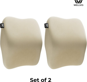 Wellvis Beige Memory Foam Car Pillow Cushion