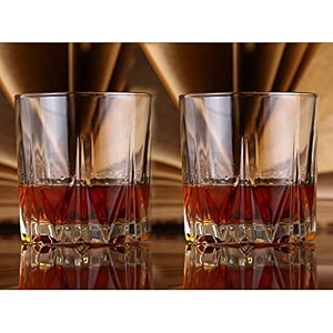 wellxo -crystal cut whiskey glass set pack of 6 - tableware whiskey