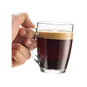 wellxo -glass basic tea - coffee - chai - milk mug cup 200 ml pack of 6