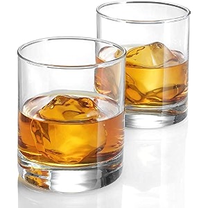 wellxo half star double old fashioned glasses perfect for serving scotch whiskey or mixed drinks 290 ml clear - set of 6