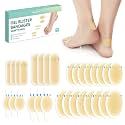 Welnove Gel Blister Bandages for Feet - 30ct Blister Cushion for Heel, Toe - Water-Resistant Hydrocolloid Bandages - Blister Pads for Prevention &amp; Recovery