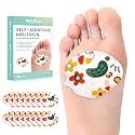 Welnove Moleskin Adhesive Pads for Feet, Blister Bandages for Feet, Sector-Shaped Design for Ball of Foot,Mole Skin Patch for Blister,Callus,Bunion Prevention, 16 Sheets, Flower Patterned