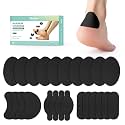 Welnove Moleskin for Blisters & Moleskin for Feet: Adhesive Foot Pads, Heel Patches, Skin Tape Stickers (24 Sheets, 4 Shapes, Black)