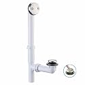 WELSAN Brushed Nickel Tub Drain Kit,1-1/2" Tubular Bath Waste with Overflow
