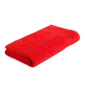 welspun 100 cotton quick dry bath towel  high absorbency super soft fast drying towels for bath  380 gsm large size 1 piece bath towel for men and women  sized 70cm x 137cm true red