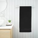 Welspun 100% Cotton Quik Dry Bath Towel | High Absorbency Super Soft, Fast Drying Towels for Bath | 380 GSM Large Size 1 Piece Bath Towel for Men and Women | Sized 70cm X 150cm Black