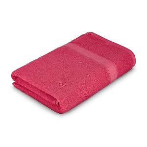 welspun alpha 100 cotton 420 gsm dobby weave plain large bath towelquick dry amp highly absorbent bath towel  84 x 180cm  red