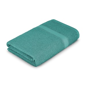welspun alpha 100 cotton 420 gsm dobby weave plain large bath towelquick dry amp highly absorbent bath towel  84 x 180cm  light teal