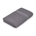 Welspun Alpha 100% Cotton 420 GSM Dobby Weave Plain Large Bath Towel|Quick Dry &amp; Highly Absorbent Bath Towel – 84 x 180Cm – Grey
