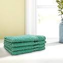 Welspun Cotton Face Towel (Set of 4, Green)
