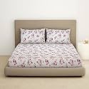 Welspun Double Bedsheet with 2 Pillow Covers 220 X240 Cms / 43 X68 Cms | Dazzle Softtouch and Wrinklefree Sateen Microfiber Bed Sheets with Ornate Print (Light Brown)
