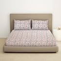 Welspun Double Bedsheet with 2 Pillow Covers 220 X240 Cms / 43 X68 Cms | Dazzle Softtouch and Wrinklefree Sateen Microfiber Bed Sheets with Ornate Print (Blush)