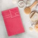 WELSPUN Quik Dry Bath Towel 100% Cotton Soft, Fluffy &amp; Super Absorbent for Men, Women &amp; Kids 375 GSM 1 Extra Large Bath Towel Solid, 70cm X 150 cm - Coral