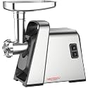 WELTHERM MGG-65 Meat Grinder 1800W, Electric Meat Mincer with Reverse Function, 3 Stainless Steel Grinding Plates, Sausage, Meatball & Kebab Maker Attachments, 8835 Full Copper Motor