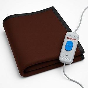 weltherm premium electric bed warmer for winter  single bed heating blanket with foot-only heating mode  fast heating amp 4 heat levels  shockproof amp washable fabric  iso amp ce certified  coffee