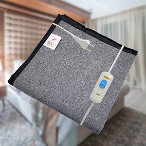 weltherm premium electric bed warmer for winter  single bed heating blanket with foot-only heating mode  fast heating amp 4 heat levels  shockproof amp washable fabric  iso amp ce certified  grey