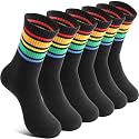 Welwoos 6 Pairs Kids Boys Girls Socks Athletic Basketball Youth Sport Crew Cotton Breathable Soft Socks