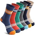 Welwoos 6 Pairs Kids Boys Girls Socks Athletic Basketball Youth Sport Crew Cotton Breathable Soft Socks