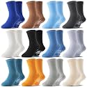 Welwoos Baby Boys Grips Socks 12 Pairs Kids Toddlers Infants Anti Slip Non Skid Funny Cartoon Crew Breathable Cotton Socks