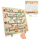 Wembley 3 in 1 Wooden Alphabet Puzzle for Kids Trace The Letters &amp; Alphabets ABCD Creative Toy Educational Board Game for Babies 2+ Develops Motor Skills Concentration Early Learning