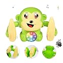 Wembley Dancing Monkey Musical Toy for Kids Baby Spinning Rolling Doll Tumble Toy with Voice Control Musical Light with Sensor - ISI Mark - Made in India-Green