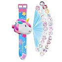 Wembley Digital Projector Watch for Kids| Durable Learning Watch with Time, Date &amp; Month| Soft Silicone Strap| Ideal Rakhi Gift for Kids| Cute Wrist Watch with Case| Birthday Gift for Girls- Unicorn