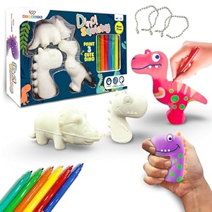 wembley squishy unicorn 3d art amp craft set diy washable painting set figuring set with 3 squishy unicorns amp 6 color pens multicolor non-toxic art set for 3 years gift for boys amp girls