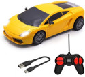 Wembley High Speed Mini 1:24 Scale Rechargeable Remote Control car with Lithium Battery (Yellow)