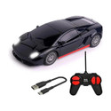 Wembley High Speed Mini 1:24 Scale Rechargeable Remote Control car with Lithium Battery (Black and Orange)