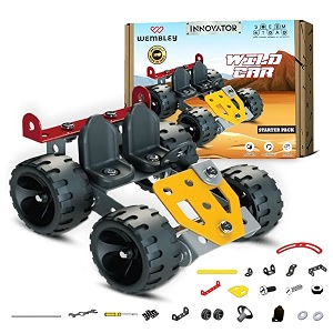 wembley innovator wild car toy model and home show case diy building blocks for kids  educational amp learning blocks for kids  creative mechanical construction engineering kit - 66 pcs