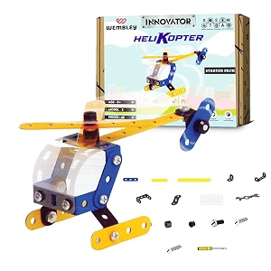 wembley innovator helikopter toy model for kids diy building blocks  educational amp learning blocks creative construction mechanical engineering gifts set for 5 years - 48 pcs