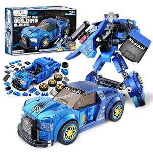 wembley race mechanic series -231 pcs  2-in-1 sports car amp robot building blocks set  stem construction toy for kids 3 years  ideal gift for boys and girls