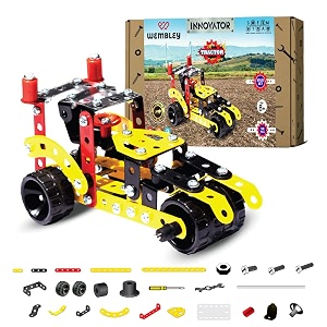 wembley innovator tractor toy model for kids amp home show case diy building blocks for kids  educational amp learning blocks for kids  mechanical construction engineering kit 148 pcs