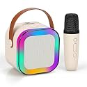 Wembley Karaoke Machine for Kids Adults, Mini Portable Blue-Tooth Karaoke Speaker with Wireless Microphone and Dynamic Lights Birthday Gift Home KTV Outdoor Travel