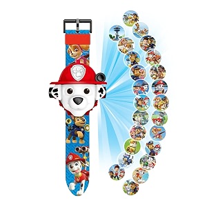 wembley paw patrol digital projector watch for kids cute rakhi gift for brothers shows time date amp month with adjustable silicone strap with 24 fun images amp unbreakable case- marshall