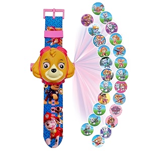 wembley paw patrol digital projector watch for kids attractive watch with time date amp month silicone strap amp unbreakable case fun amp colorful educational watch rakhi gift for boys and girls skye