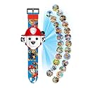 Wembley Paw Patrol Digital Projector Watch for Kids| Cute Rakhi Gift for Brothers| Shows Time, Date & Month| with Adjustable Silicone Strap| with 24 Fun Images & Unbreakable Case- Marshall
