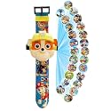 Wembley Paw Patrol Digital Projector Watch for Kids| Digital Watch with Time, Date & Month| Silicone Strap with Unbreakable Case| Durable Educational Activity Toy- Rubble