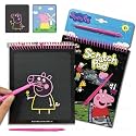 Wembley Peppa Pig Scratch Pad Art Notepad with Story Magical Scratch DIY Activity Set with Pen Gift for Boys Girls Ages 4 5 6 7 8 9 Colorful Creative Doodle Scribble Pad