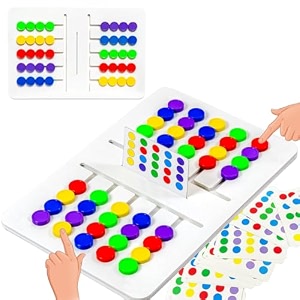 wembley sliding puzzle toy educational brain development activity board for 2 players age 4-8 years montessori learning game color and pattern matching stem puzzle birthday gift for kids boys girls
