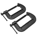 WEN CLC424 Heavy-Duty Cast Iron C-Clamps with 4-Inch Jaw Opening and 2.2-Inch Throat, 2 Pack
